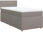 vidaXL Κρεβάτι Boxspring με Στρώμα Taupe 90x200 εκ. Υφασμάτινο