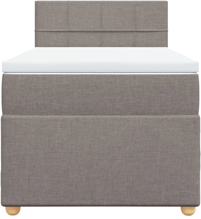 vidaXL Κρεβάτι Boxspring με Στρώμα Taupe 90x200 εκ. Υφασμάτινο