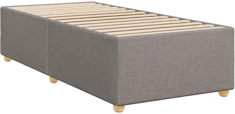 vidaXL Κρεβάτι Boxspring με Στρώμα Taupe 90x200 εκ. Υφασμάτινο