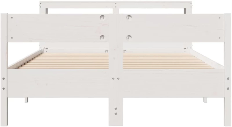 vidaXL Σκελετός Κρεβ. Χωρίς Στρώμα Λευκό 135x190 εκ Μασίφ Πεύκο