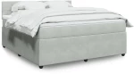 vidaXL Κρεβάτι Boxspring με Στρώμα Ανοιχτό Γκρι 180x200 εκ. Βελούδινο