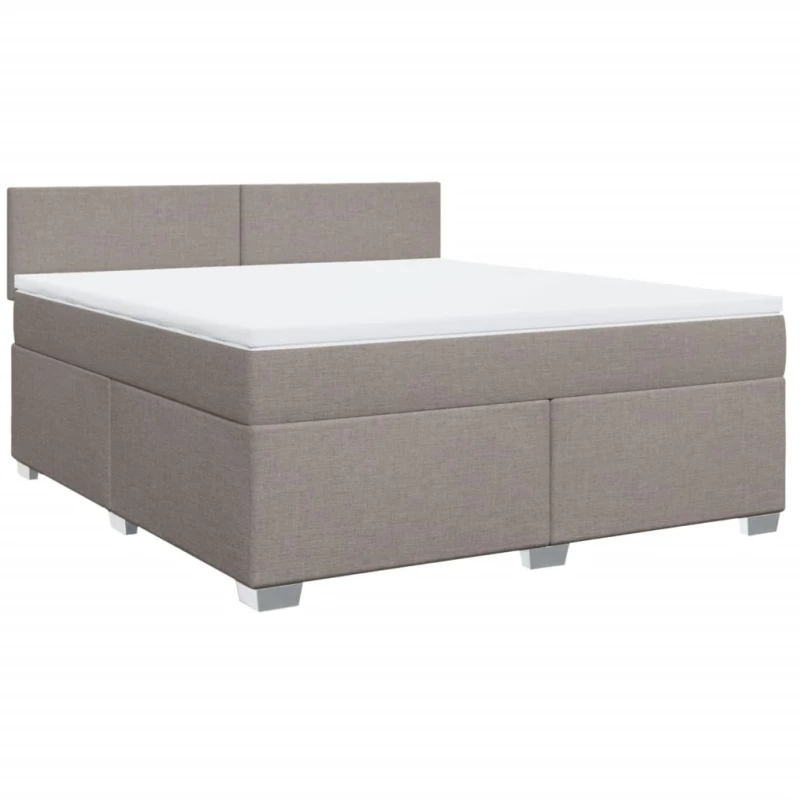 vidaXL Κρεβάτι Boxspring με Στρώμα Taupe 180x200 εκ. Υφασμάτινο