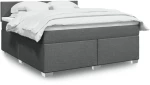 vidaXL Κρεβάτι Boxspring με Στρώμα Σκούρο Γκρι 180x200 εκ Υφασμάτιν