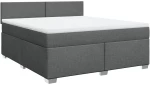 vidaXL Κρεβάτι Boxspring με Στρώμα Σκούρο Γκρι 180x200 εκ Υφασμάτιν