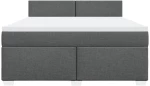 vidaXL Κρεβάτι Boxspring με Στρώμα Σκούρο Γκρι 180x200 εκ Υφασμάτιν