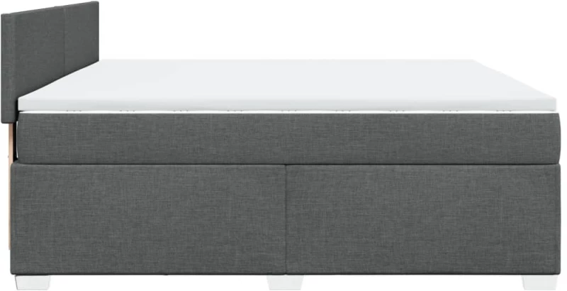 vidaXL Κρεβάτι Boxspring με Στρώμα Σκούρο Γκρι 180x200 εκ Υφασμάτιν