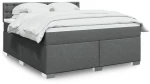 vidaXL Κρεβάτι Boxspring με Στρώμα Σκούρο Γκρι 180x200 εκ Υφασμάτιν