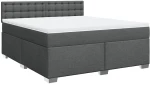 vidaXL Κρεβάτι Boxspring με Στρώμα Σκούρο Γκρι 180x200 εκ Υφασμάτιν