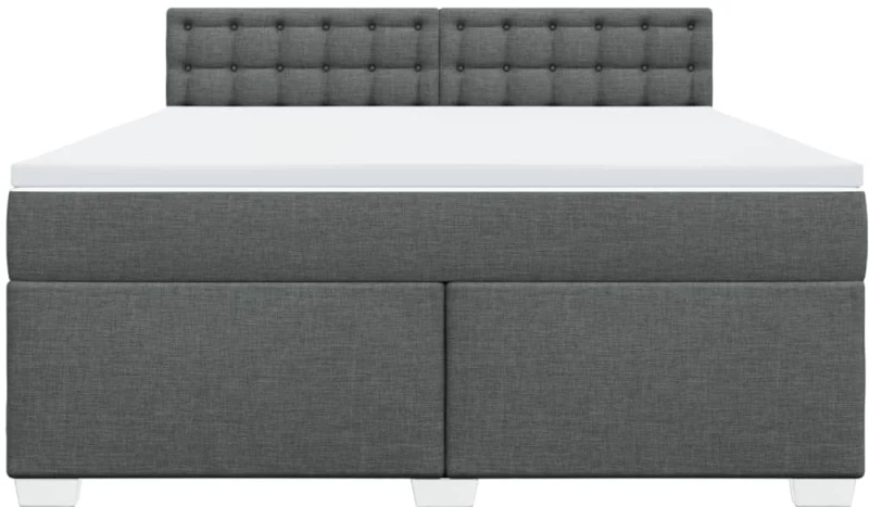 vidaXL Κρεβάτι Boxspring με Στρώμα Σκούρο Γκρι 180x200 εκ Υφασμάτιν