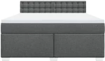vidaXL Κρεβάτι Boxspring με Στρώμα Σκούρο Γκρι 180x200 εκ Υφασμάτιν