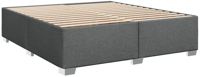 vidaXL Κρεβάτι Boxspring με Στρώμα Σκούρο Γκρι 180x200 εκ Υφασμάτιν
