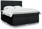 vidaXL Κρεβάτι Boxspring με Στρώμα Μαύρο 180x200 εκ. Υφασμάτινο