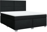 vidaXL Κρεβάτι Boxspring με Στρώμα Μαύρο 180x200 εκ. Υφασμάτινο