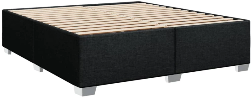 vidaXL Κρεβάτι Boxspring με Στρώμα Μαύρο 180x200 εκ. Υφασμάτινο