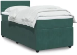 vidaXL Κρεβάτι Boxspring με Στρώμα Σκούρο Πράσινο 90x190 εκ. Βελούδινο