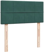 vidaXL Κρεβάτι Boxspring με Στρώμα Σκούρο Πράσινο 90x190 εκ. Βελούδινο