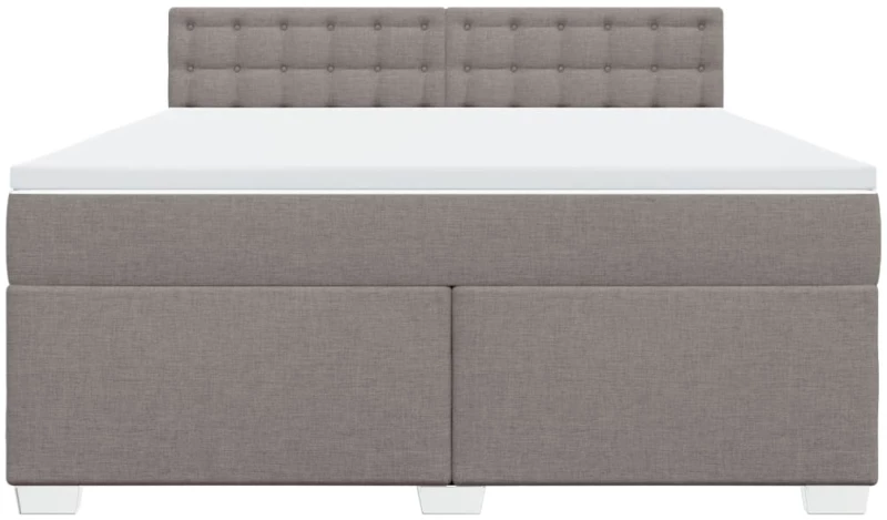 vidaXL Κρεβάτι Boxspring με Στρώμα Taupe 180x200 εκ. Υφασμάτινο