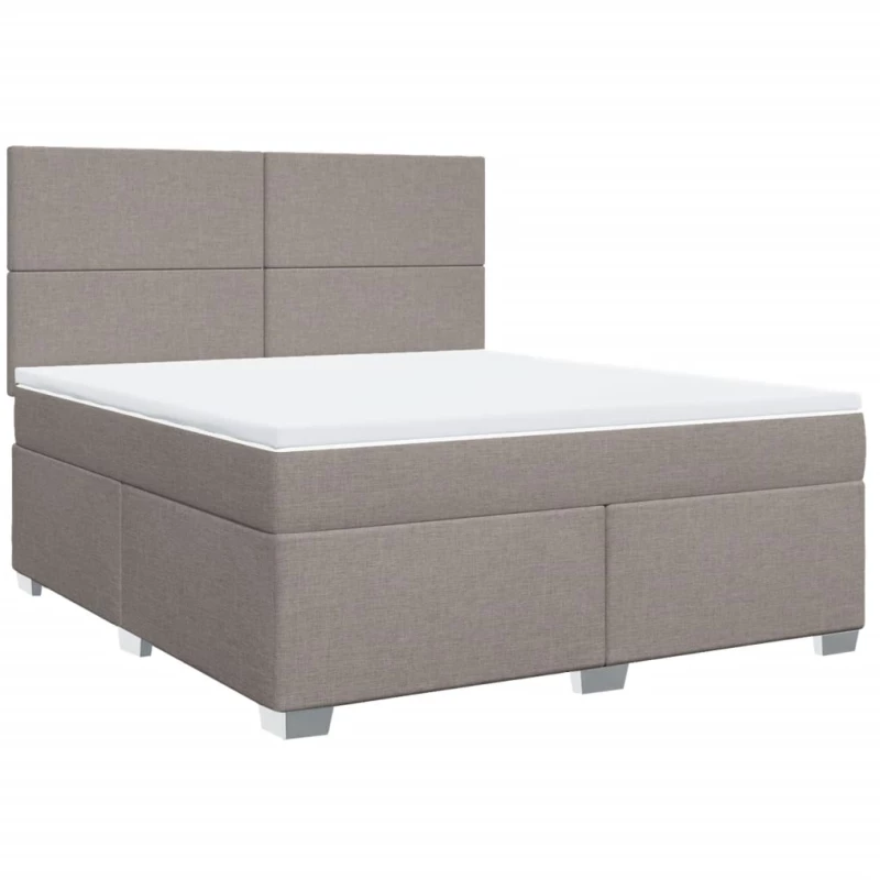 vidaXL Κρεβάτι Boxspring με Στρώμα Taupe 180x200 εκ. Υφασμάτινο