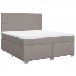 vidaXL Κρεβάτι Boxspring με Στρώμα Taupe 180x200 εκ. Υφασμάτινο