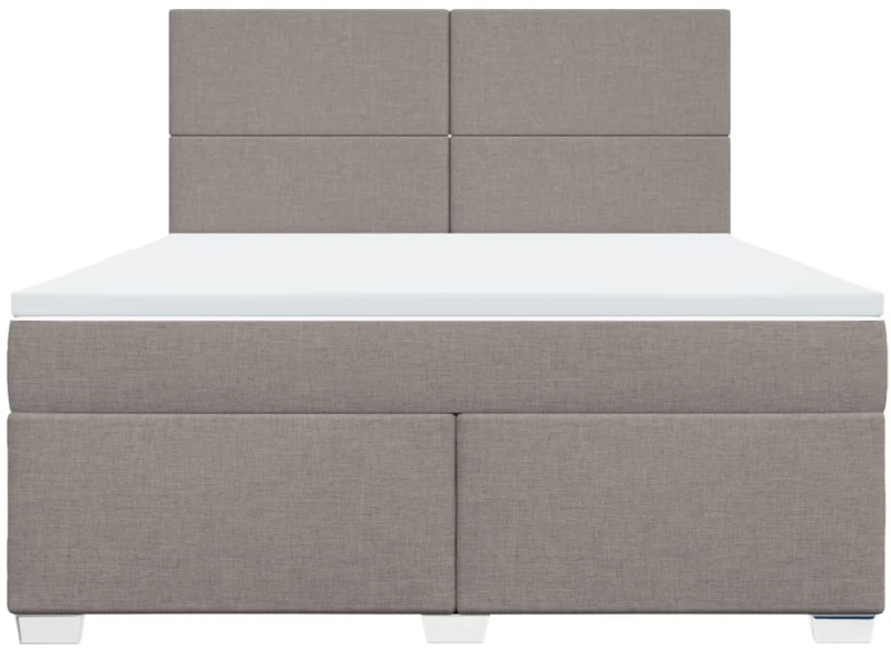 vidaXL Κρεβάτι Boxspring με Στρώμα Taupe 180x200 εκ. Υφασμάτινο