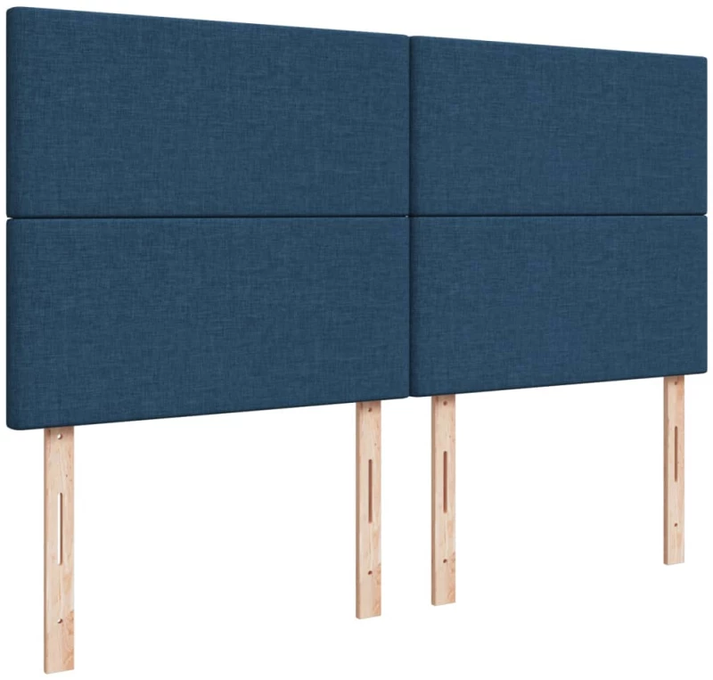 vidaXL Κρεβάτι Boxspring με Στρώμα Μπλε 180x200 εκ. Υφασμάτινο