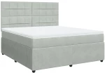 vidaXL Κρεβάτι Boxspring με Στρώμα Ανοιχτό Γκρι 180x200 εκ. Βελούδινο