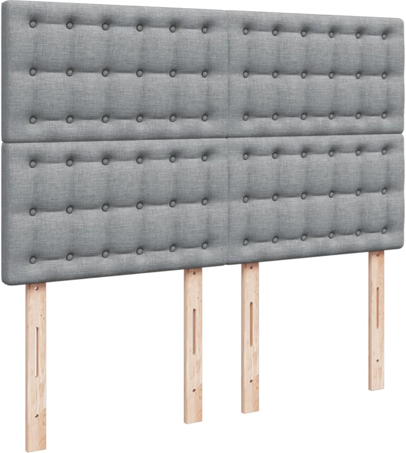 vidaXL Κρεβάτι Boxspring με Στρώμα Ανοιχτό Γκρι 140x190 εκ. Υφασμάτινο