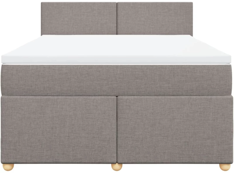 vidaXL Κρεβάτι Boxspring με Στρώμα Taupe 140x190 εκ. Υφασμάτινο
