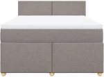vidaXL Κρεβάτι Boxspring με Στρώμα Taupe 140x190 εκ. Υφασμάτινο