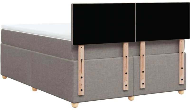 vidaXL Κρεβάτι Boxspring με Στρώμα Taupe 140x190 εκ. Υφασμάτινο