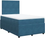 vidaXL Κρεβάτι Boxspring με Στρώμα Σκούρο Μπλε 120x200 εκ. Βελούδινο