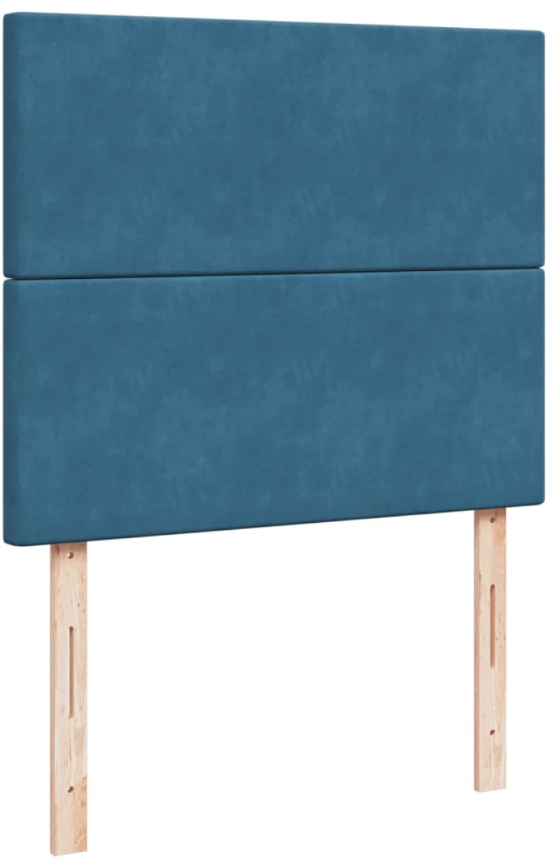 vidaXL Κρεβάτι Boxspring με Στρώμα Σκούρο Μπλε 120x200 εκ. Βελούδινο