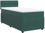 vidaXL Κρεβάτι Boxspring με Στρώμα Σκούρο Πράσινο 90x200 εκ. Βελούδινο