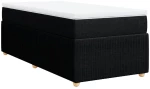 vidaXL Κρεβάτι Boxspring με Στρώμα Μαύρο 90x200 εκ. Υφασμάτινο