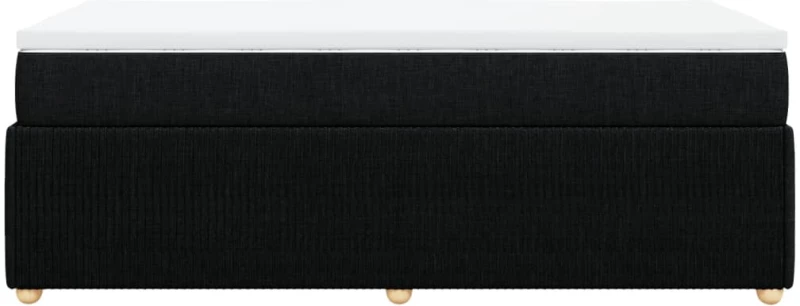 vidaXL Κρεβάτι Boxspring με Στρώμα Μαύρο 90x200 εκ. Υφασμάτινο