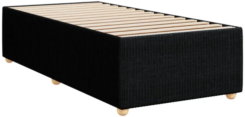 vidaXL Κρεβάτι Boxspring με Στρώμα Μαύρο 90x200 εκ. Υφασμάτινο