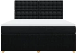 vidaXL Κρεβάτι Boxspring με Στρώμα Μαύρο 180x200 εκ. Υφασμάτινο