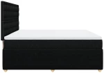 vidaXL Κρεβάτι Boxspring με Στρώμα Μαύρο 180x200 εκ. Υφασμάτινο