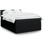 vidaXL Κρεβάτι Boxspring με Στρώμα Μαύρο 140x200 εκ. Υφασμάτινο