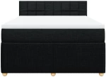 vidaXL Κρεβάτι Boxspring με Στρώμα Μαύρο 140x200 εκ. Υφασμάτινο