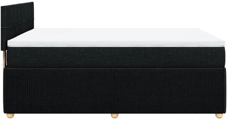 vidaXL Κρεβάτι Boxspring με Στρώμα Μαύρο 140x200 εκ. Υφασμάτινο