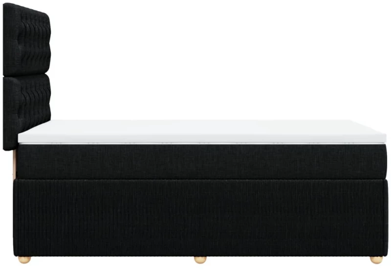 vidaXL Κρεβάτι Boxspring με Στρώμα Μαύρο 80 x 200 εκ. Υφασμάτινο