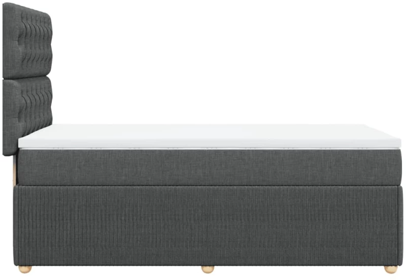 vidaXL Κρεβάτι Boxspring με Στρώμα Σκούρο Γκρι 100x200 εκ. Υφασμάτινο