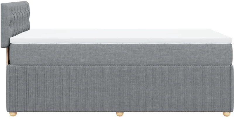 vidaXL Κρεβάτι Boxspring με Στρώμα Ανοιχτό Γκρι 90x200 εκ. Υφασμάτινο