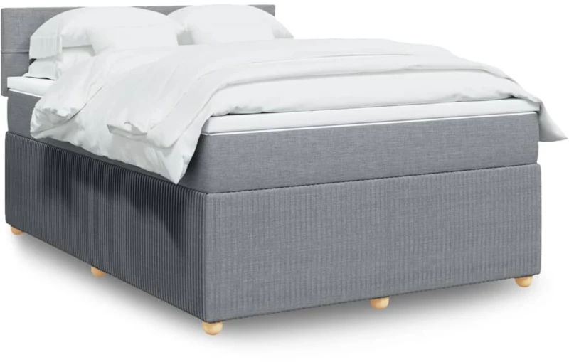 vidaXL Κρεβάτι Boxspring με Στρώμα Αν. Πράσινο 160x200εκ Υφασμάτινο