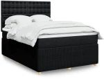 vidaXL Κρεβάτι Boxspring με Στρώμα Μαύρο 140x200 εκ. Υφασμάτινο