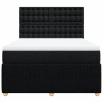vidaXL Κρεβάτι Boxspring με Στρώμα Μαύρο 140x200 εκ. Υφασμάτινο