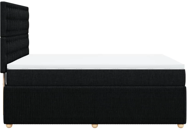 vidaXL Κρεβάτι Boxspring με Στρώμα Μαύρο 140x200 εκ. Υφασμάτινο