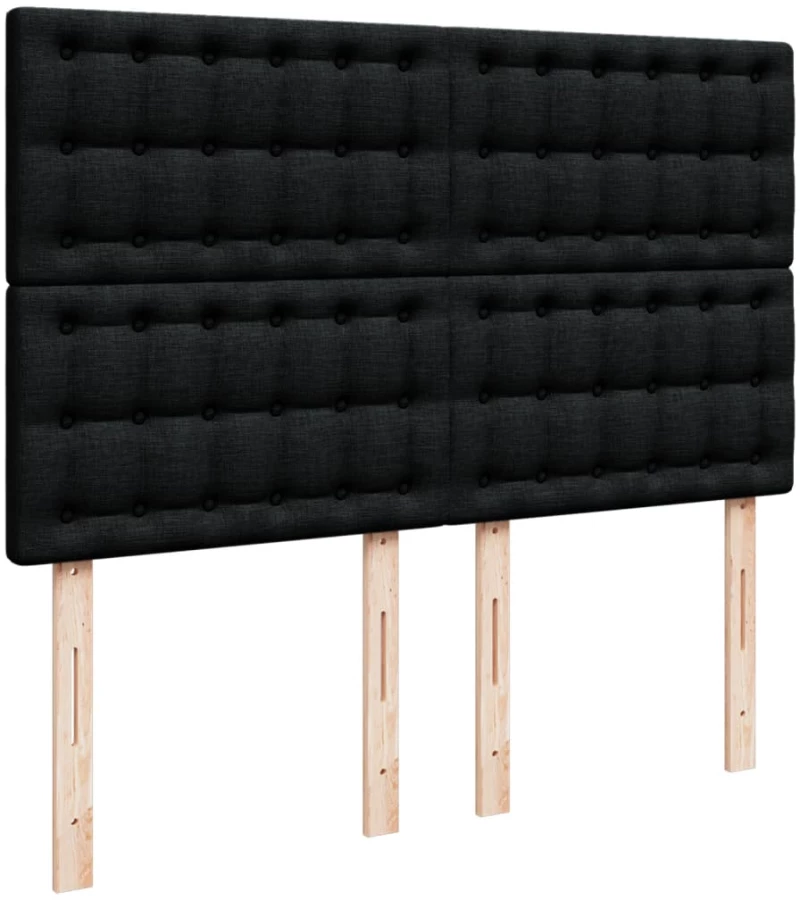 vidaXL Κρεβάτι Boxspring με Στρώμα Μαύρο 140x200 εκ. Υφασμάτινο
