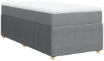 vidaXL Κρεβάτι Boxspring με Στρώμα Ανοιχτό Γκρι 100x200 εκ. Υφασμάτινο
